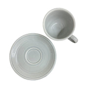 Fiesta - Pearl Gray/Grey Teacup & Saucer Set Homer Laughlin HLC Ceramic