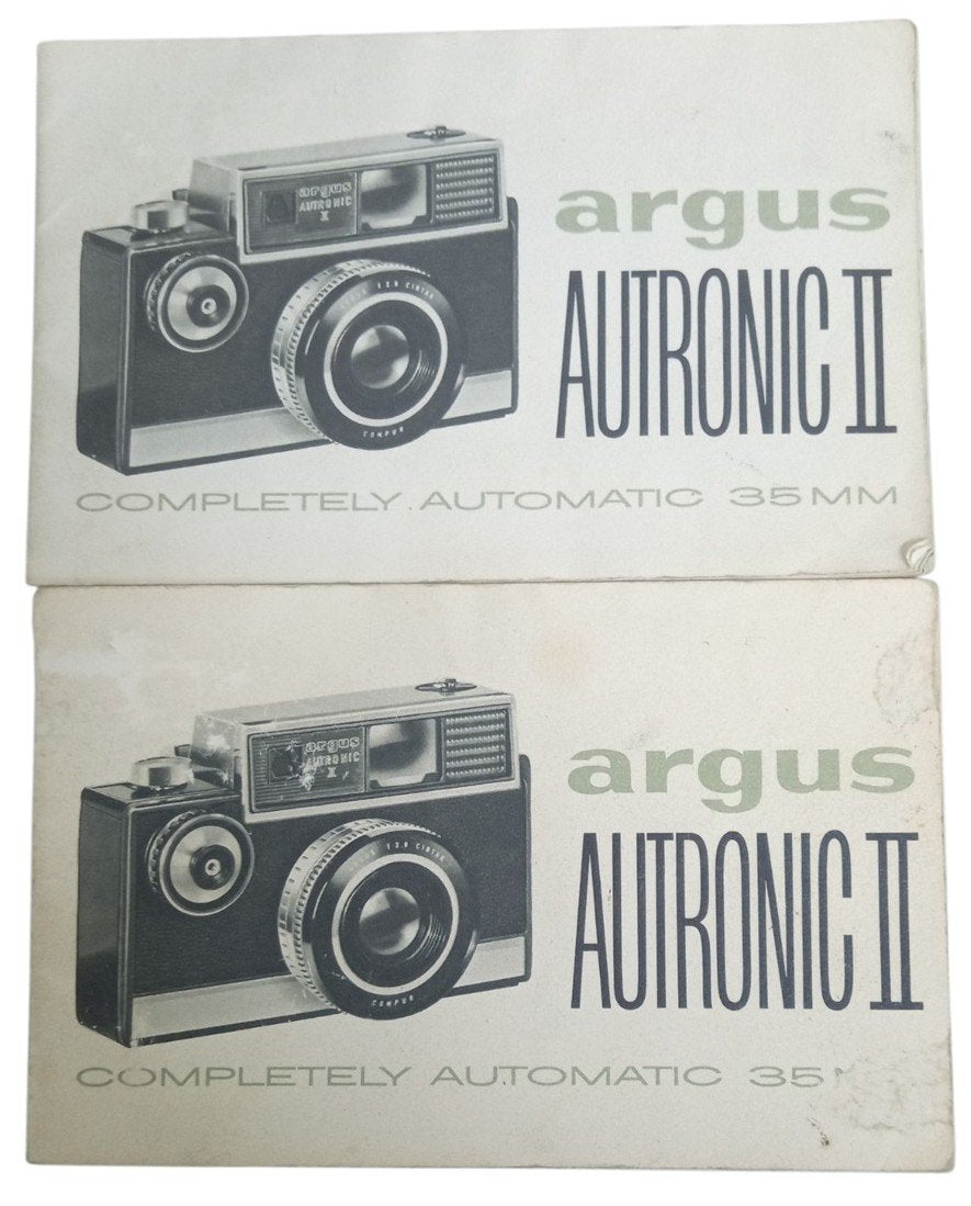 Argus Autronic II Camera Manuals Vintage Retro Collectible Photography Ephemera