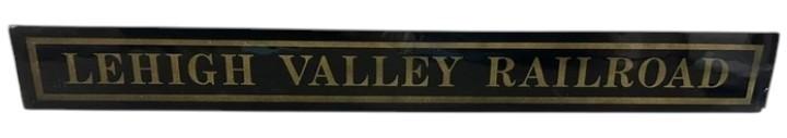 Lehigh Valley Railroad Antique Jalousie Glass Sign
