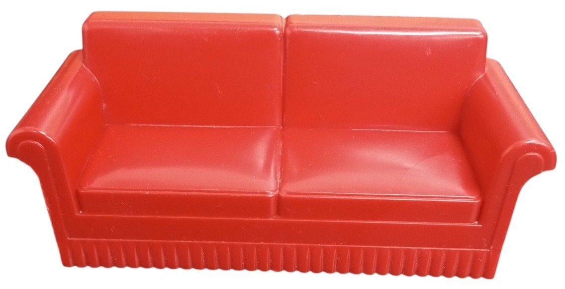Marx Red Dollhouse Furniture Set Of 5 Vintage Collectible Miniature Toys
