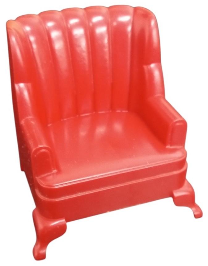 Marx Red Dollhouse Furniture Set Of 5 Vintage Collectible Miniature Toys
