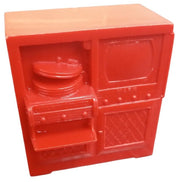 Marx Red Dollhouse Furniture Set Of 5 Vintage Collectible Miniature Toys