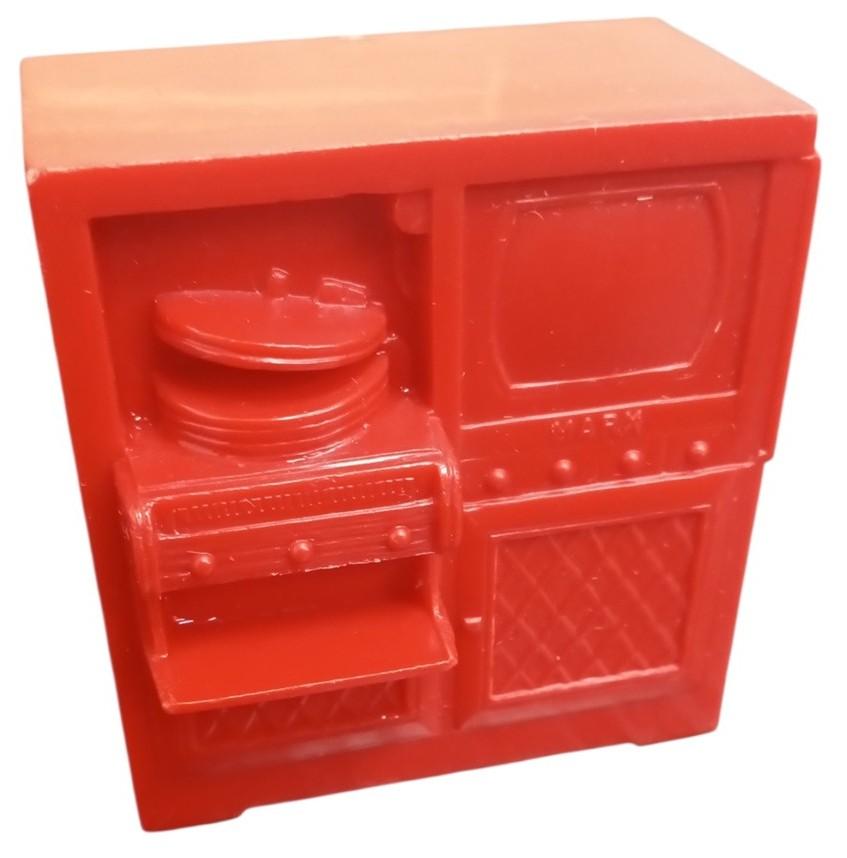 Marx Red Dollhouse Furniture Set Of 5 Vintage Collectible Miniature Toys