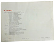 Canon AE-1 Camera Program Photography Retro Collectible Ephemera 1981