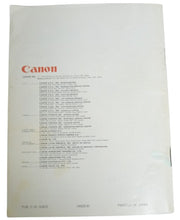 Canon AE-1 Owner's Manual 1980 Retro Collectible Nostalgic Ephemera Photography