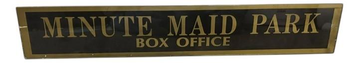 Minute Maid Park Box Office Antique Jalousie Glass Sign