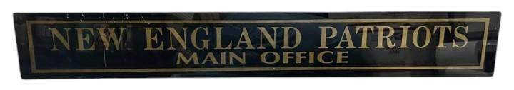 New England Patriots Main Office Antique Jalousie Glass Sign