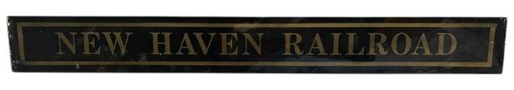 New Haven Railroad Antique Jalousie Glass Sign