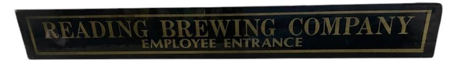 Reading Brewing Company Employee Entrance Antique Jalousie Glass Sign