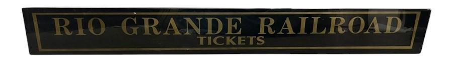 Rio Grande Railroad Tickets Antique Jalousie Glass Sign