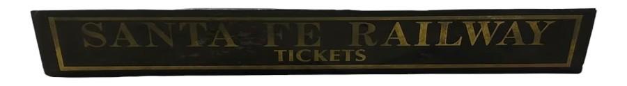 Santa Fe Railway Tickets Antique Jalousie Glass Sign
