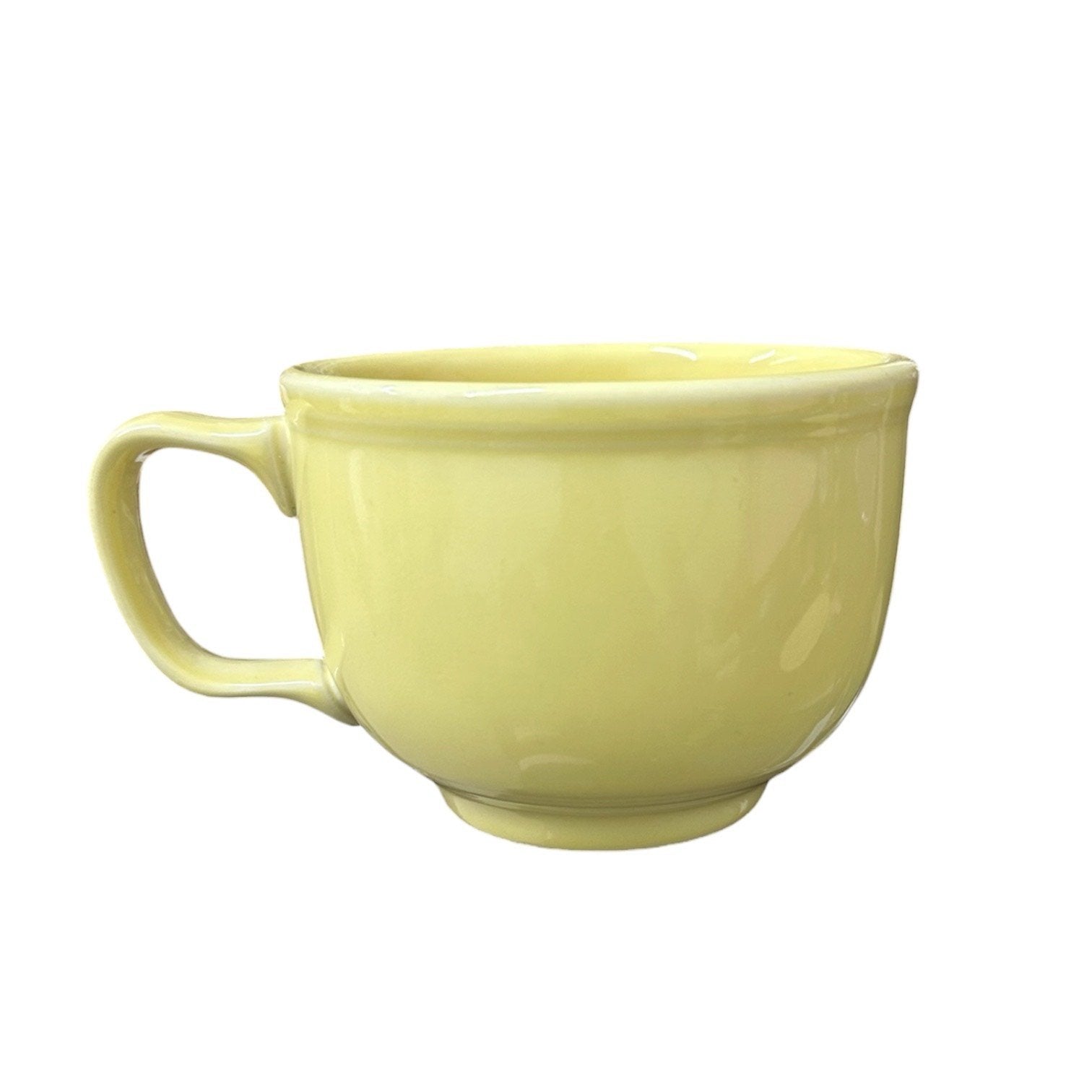 Homer Laughlin China Co. Yellow Jumbo Mug & Saucer Set HLC Ceramic Retired Cup Fiesta Go-Along