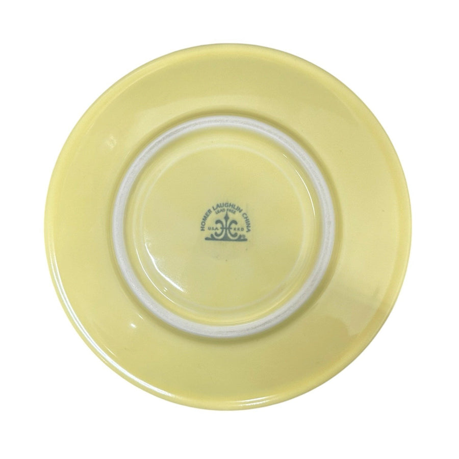 Homer Laughlin China Co. Yellow Jumbo Mug & Saucer Set HLC Ceramic Retired Cup Fiesta Go-Along