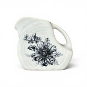 Fiesta - White 5oz Black Botanical Mini Disk Pitcher Homer Laughlin HLC Ceramic Creamer NWT