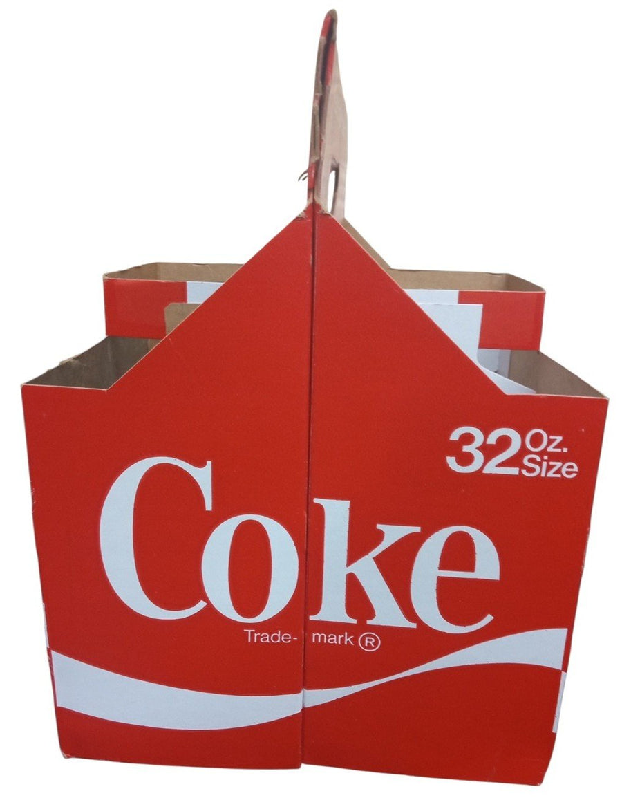 Coca Cola Cardboard Carrier/Caddy 32 Oz Bottles Vintage Collectible Nostalgic