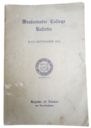 Westminster College Bulletin Booklet 1935 Antique Collectible Historical