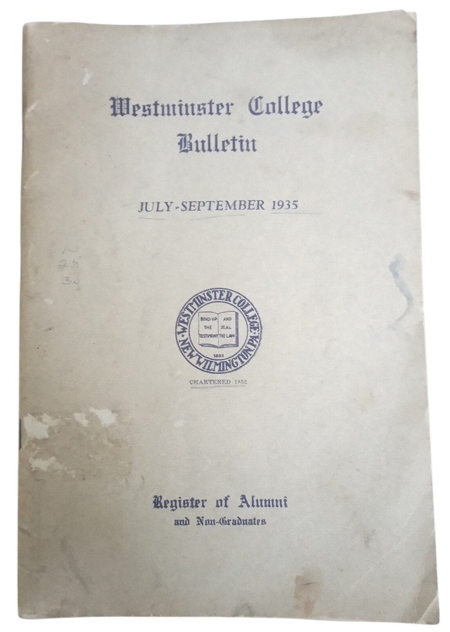 Westminster College Bulletin Booklet 1935 Antique Collectible Historical