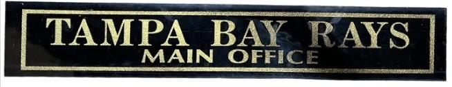 Tampa Bay Rays Main Office Black Jalousie Sign