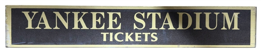 Yankee Stadium Tickets Antique Jalousie Glass Sign