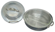 Pyrex Divided Chafing Dish W/ Aluminum Warmer Vintage Collectible 1960s