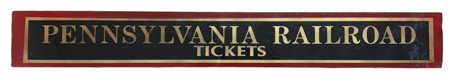 Pennsylvania Railroad Tickets Antique Jalousie Glass Sign