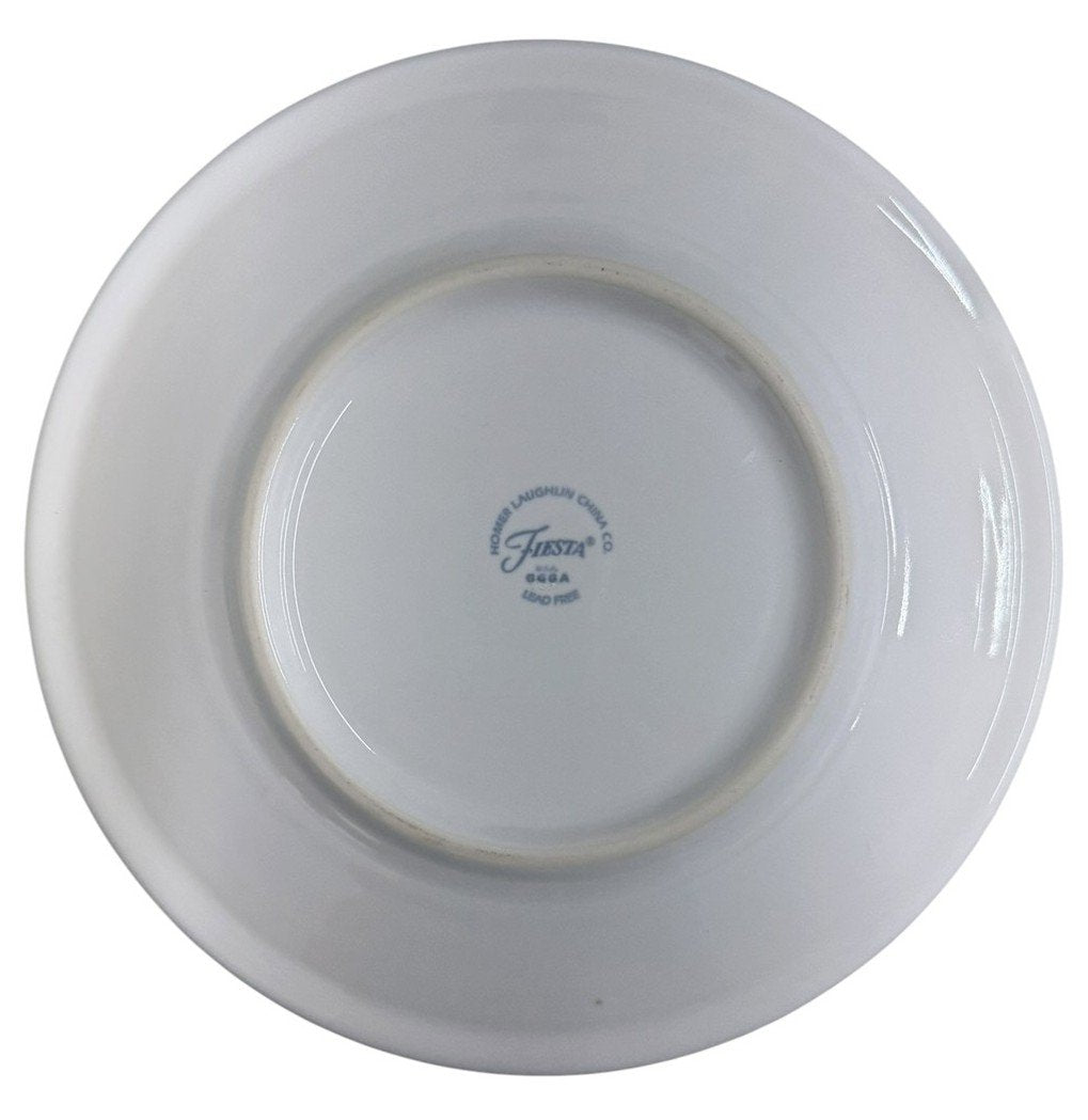 Fiesta - White Skull and Vine Sugar Luncheon Plate Homer Laughlin HLC Colorful Ceramic