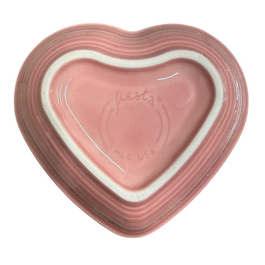 Fiesta - Peony Pink Small Heart Shaped Bowl Homer Laughlin HLC Ceramic Dish