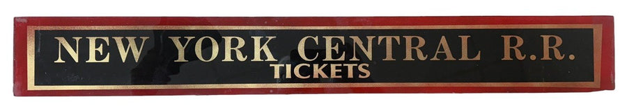 New York Central RR Tickets Antique Jalousie Glass Sign