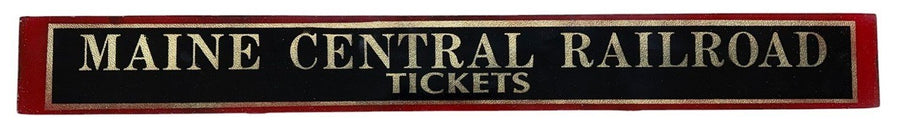 Maine Central Railroad Tickets Antique Jalousie Glass Sign
