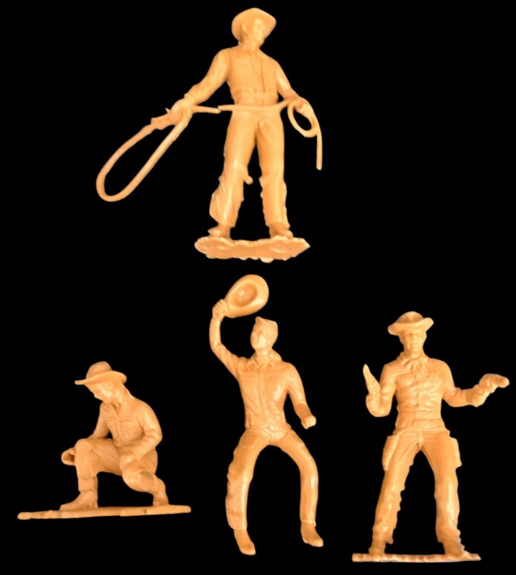 Cowboy Playset Figures Set Of 13 Assorted Vintage Collectible Toys Likely 1960s