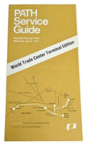 PATH Service Guide World Trade Center Terminal 1971 Vintage Collectible