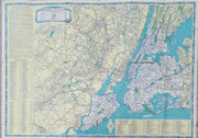 Sunoco New Jersey Road Map W/Philadelphia & New York Likely 1960s Vintage