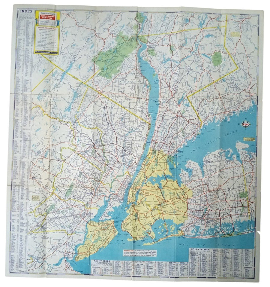 Esso Road Maps New York, New Jersey & New England 1939 & 1941 Collectible Travel