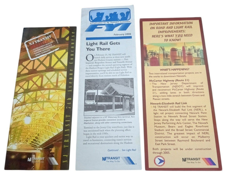 NJ Transit Pamphlets Set Of 3 2000s Retro Collectible Nostalgic New Jersey