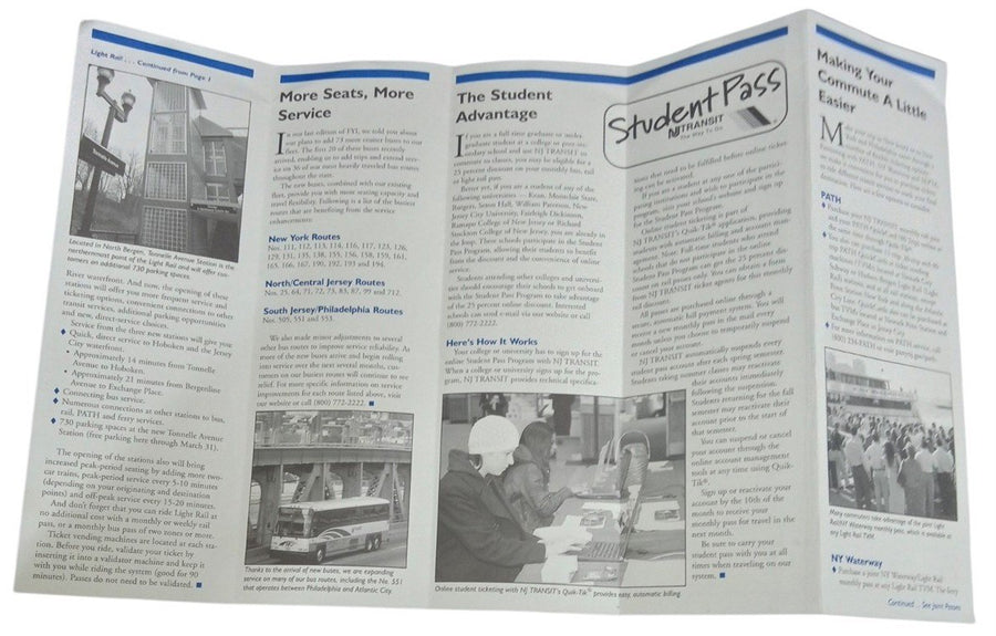 NJ Transit Pamphlets Set Of 3 2000s Retro Collectible Nostalgic New Jersey