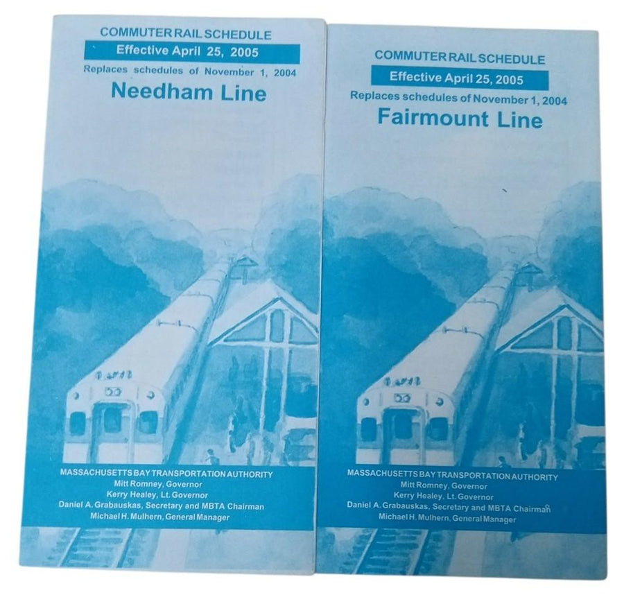 MBTA Commuter Rail Schedules 2005 Set Of 5 Collectible Railroad Mitt Romney