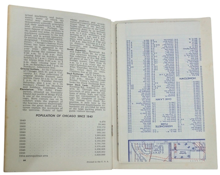 Rand McNally Chicago Street Guide & Transportation Directory 1954 Book/Map