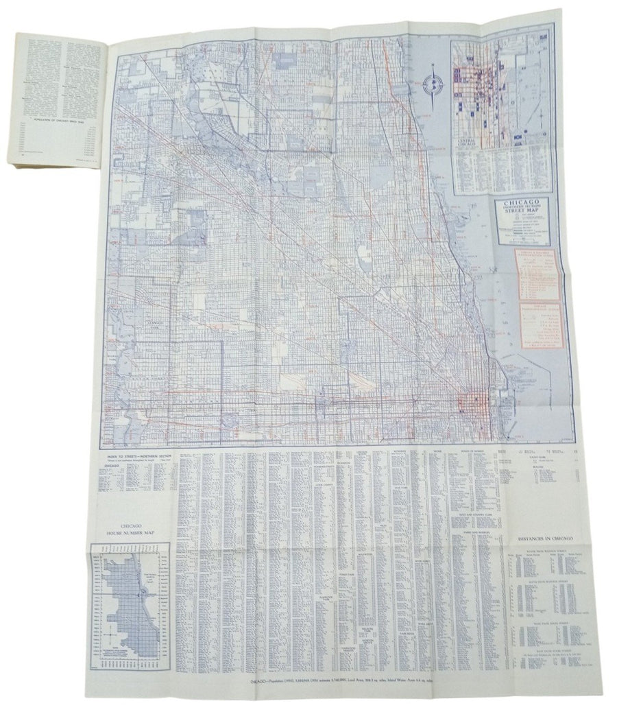 Rand McNally Chicago Street Guide & Transportation Directory 1954 Book/Map
