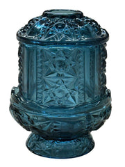 Vintage Indiana Blue-Stars and Bars- Colonial Blue Glass Fairy Lamp