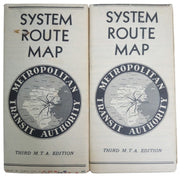 Metropolitan Transit Authority System Route Maps Likely 1960s Vintage