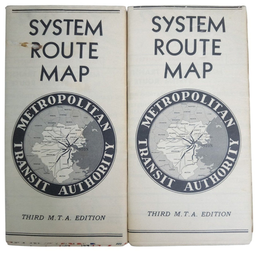 Metropolitan Transit Authority System Route Maps Likely 1960s Vintage