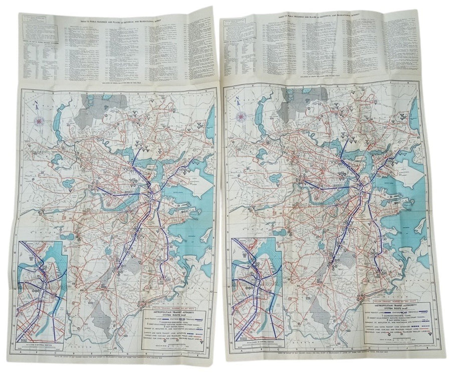 Metropolitan Transit Authority System Route Maps Likely 1960s Vintage