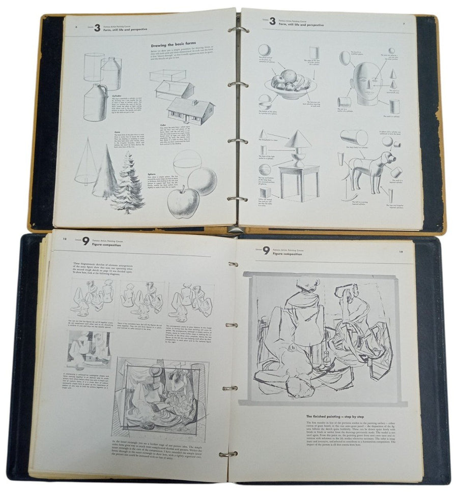 Books Famous Artists Painting Courses Lessons 2 & 6 Norman Rockwell 1953
