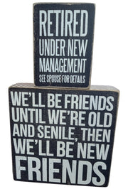 Primitives By Kathy Wooden Square Box Signs 3"x4" & 6"x6" Decorative Funny