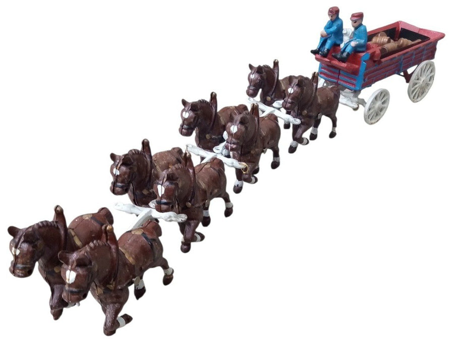Clydesdale Cast Iron Beer Wagon Likely 1950s Vintage Collectible Nostalgic 28"