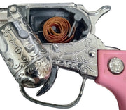 Leslie Henry Pink Handle Cap Gun W/Caps 1960s Vintage Collectible Nostalgic
