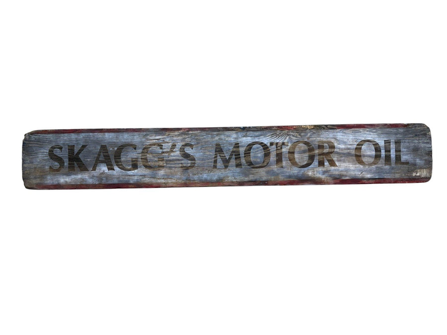 Skagg's Motor Oil Large 5ft Vintage Wooden Wall Sign Garage Auto