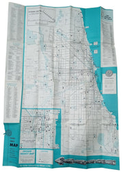 Chicago Transit Map CTA Likely 1950s Antique Travel Collectible Souvenir