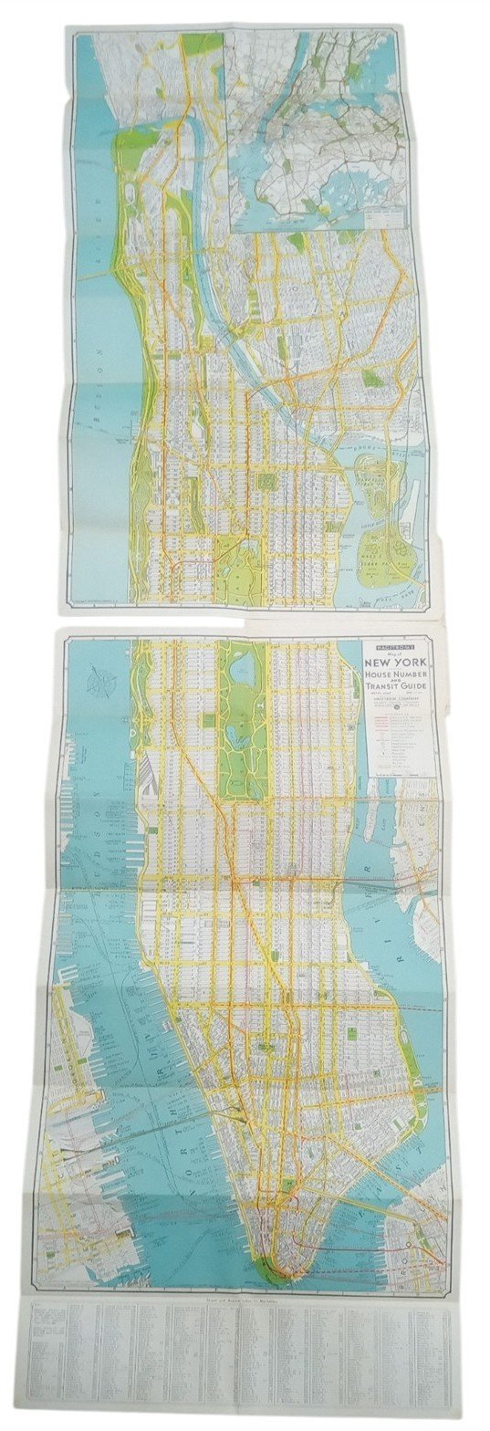 Hagstrom's Map Of New York City 1943 Vintage Collectible Travel Souvenir
