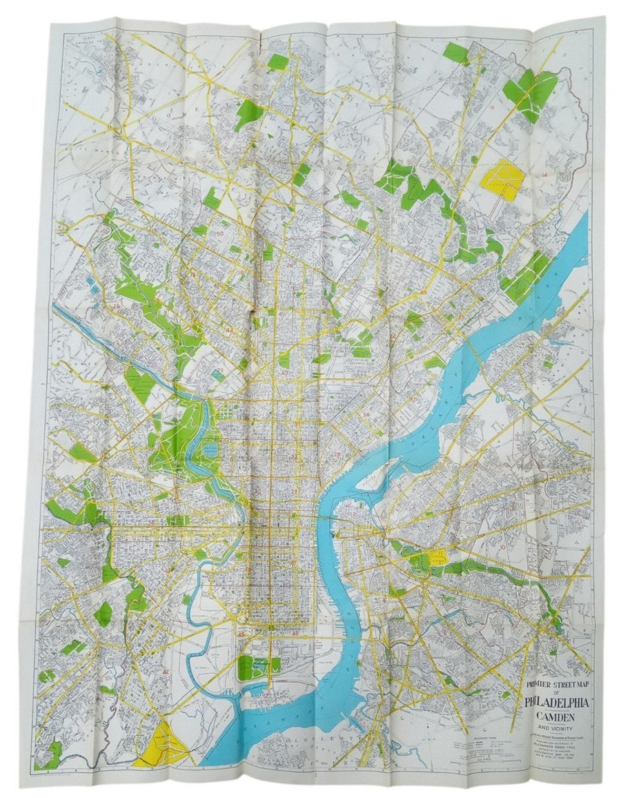 Geographia Philadelphia Street Map Likely 1940s Antique Collectible Travel